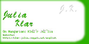 julia klar business card